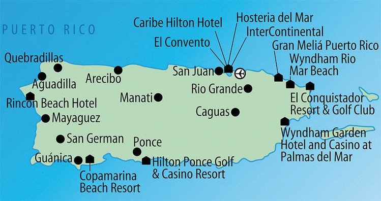 Zájezd Copamarina Beach Resort ***+ - Portoriko / Guanica - Mapa