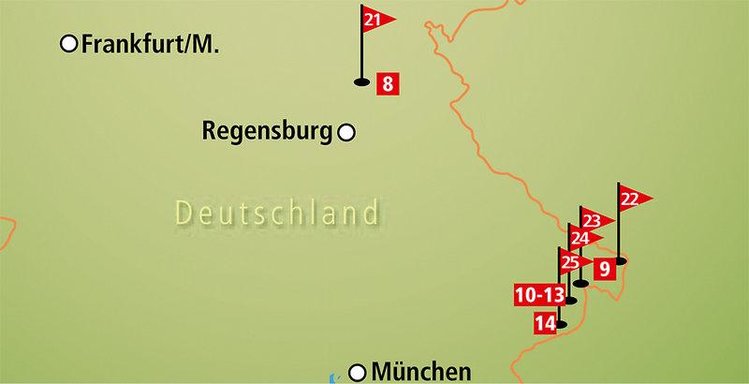 Zájezd Die Wutzschleife Hotel & Resort ****+ - Bavorský a Hornofalcký les / Hillstett - Mapa
