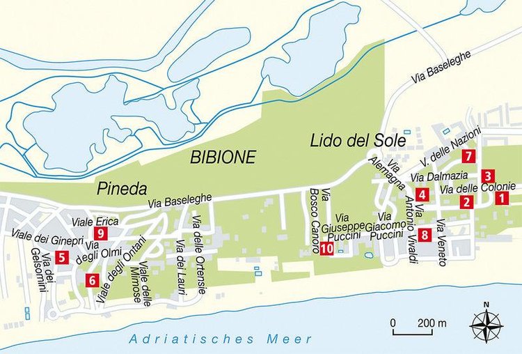 Zájezd Germania *** - Benátsko / Bibione - Mapa