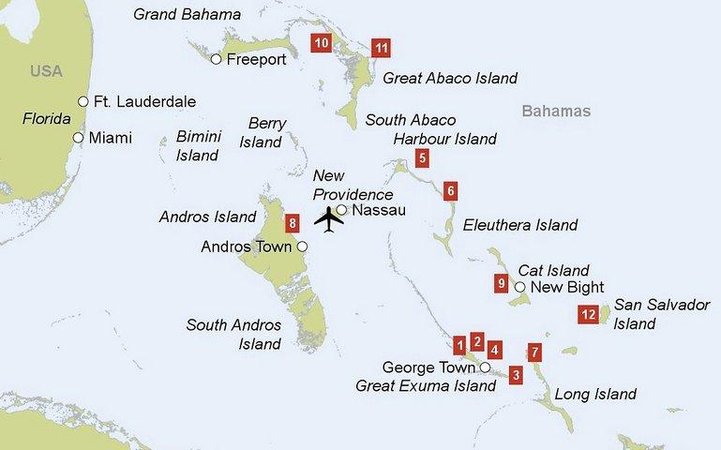 Zájezd Pineapple Fields **** - Bahamy / Governor's Harbour - Mapa