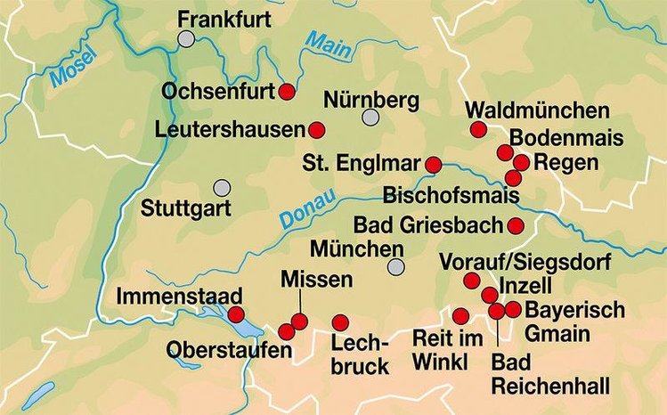 Zájezd Lechbrucker Bungalowdorf *** - Bavorské Alpy / Lechbruck am See - Mapa