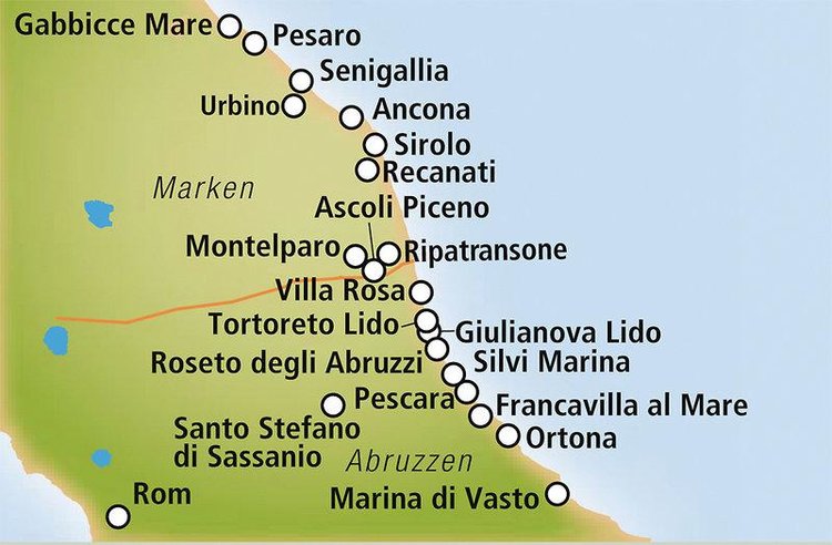 Zájezd Villaggio Lido d'Abruzzo **** - Abruzzo / Roseto degli Abruzzi - Mapa
