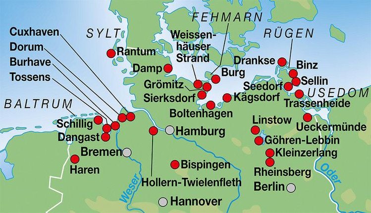 Zájezd Landhaus Ostseeblick **+ - Pobřeží Baltského moře / Ostseebad Kühlungsborn - Mapa