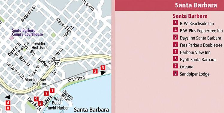 Zájezd Hyatt Centric Santa Barbara **** - Los Angeles / Santa Barbara - Mapa