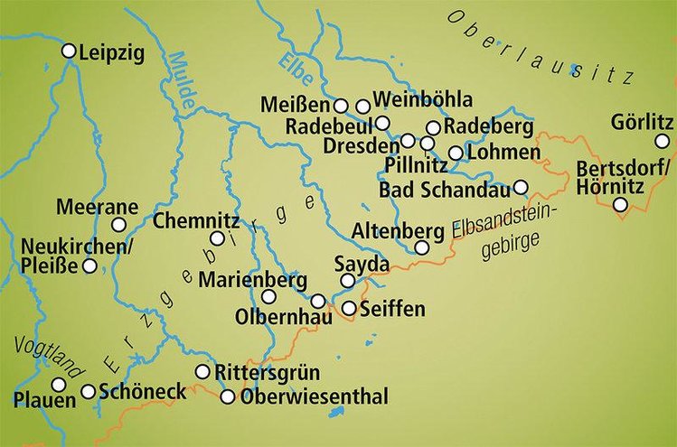 Zájezd Kreuztanne **** - Sasko - Durynsko / Friedebach - Mapa