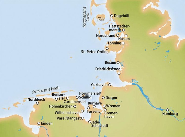Zájezd Deichgraf ***+ - Pobřeží Severního moře / Cuxhaven - Mapa