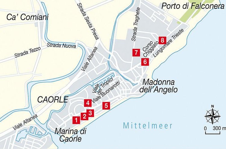 Zájezd Ai Salici **** - Benátsko / Caorle - Mapa