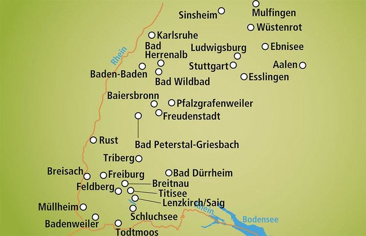Zájezd Heliopark Bad Hotel zum Hirsch **** - Stuttgart / Baden-Baden - Mapa