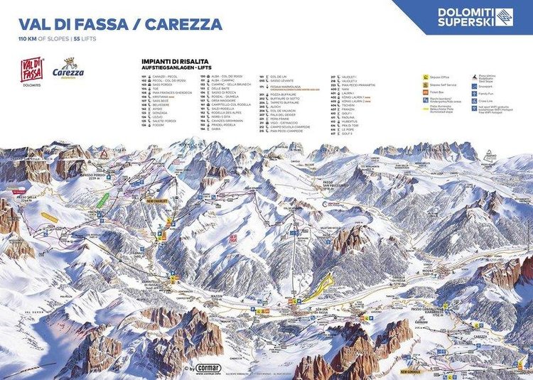 Zájezd Cesa Soreie  - Jižní Tyrolsko - Dolomity / Campitello di Fassa - Mapa