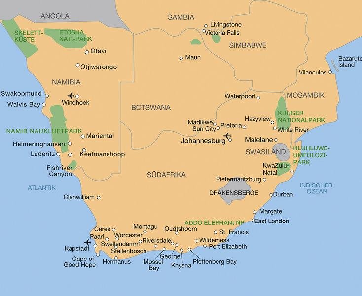 Zájezd Umlilo Lodge *** - Durban / St Lucia - Mapa