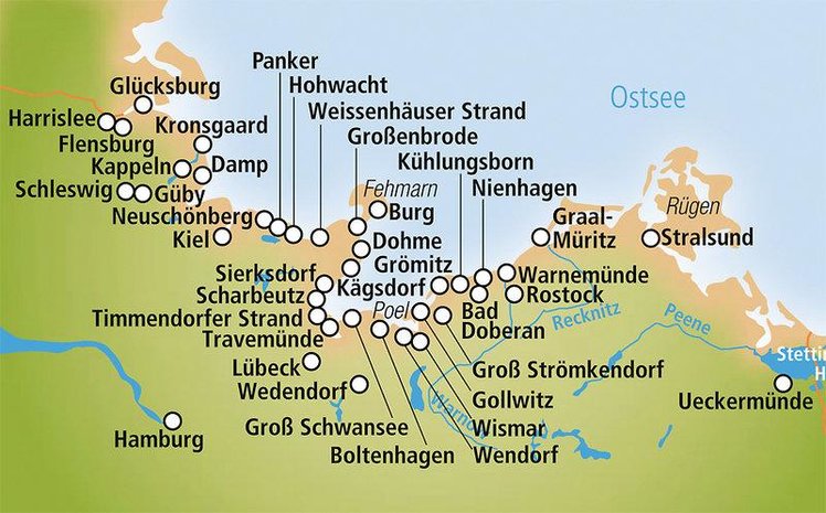 Zájezd Upstalsboom Ferienwohnungen im Meeresblick **** - Pobřeží Baltského moře / Ostseebad Kühlungsborn - Mapa