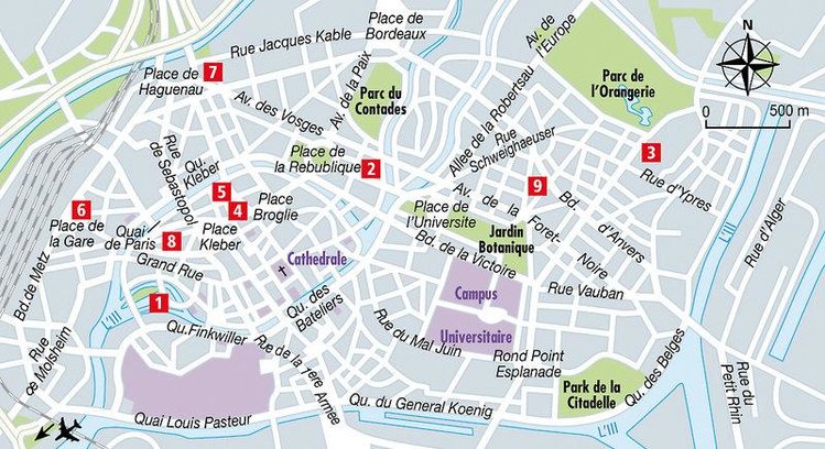 Zájezd Le Grand Hotel *** - Alsasko - Lotrinsko / Štrassburg - Mapa