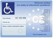 Jednotný parkovací průkaz EU pro handicapované osoby 