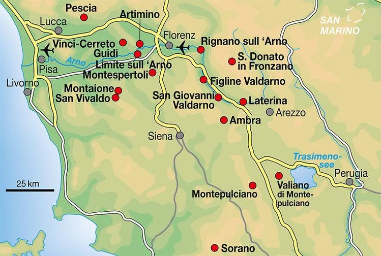 Zájezd Borgoiano **** - Toskánsko / Montaione - Mapa