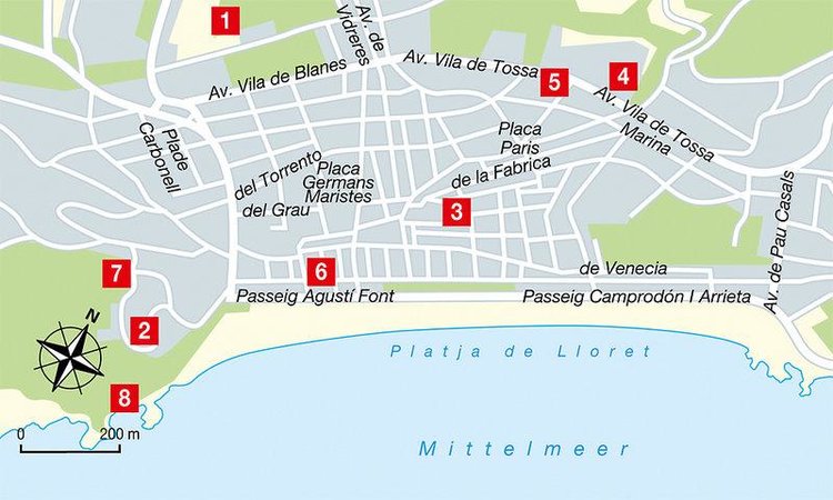 Zájezd Albamar ** - Costa Brava / Lloret de Mar - Mapa
