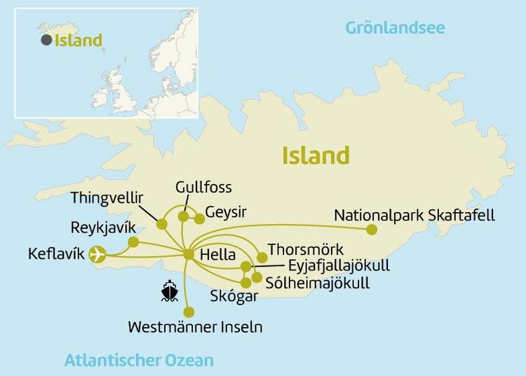 Zájezd Stracta Hotel *** - Island / Hella - Mapa
