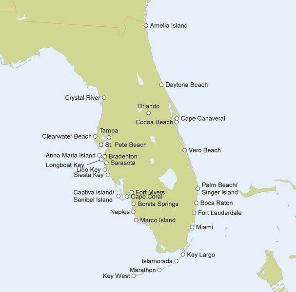 Zájezd Opal Sands Resort ****+ - Florida - západní pobřeží / Pláž Clearwater - Mapa