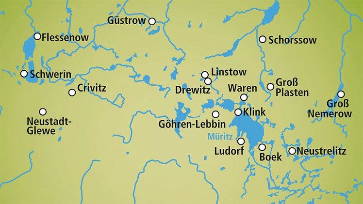 Zájezd Niederländischer Hof **** - Meklenbursko - Přední Pomořansko / Schwerin - Mapa