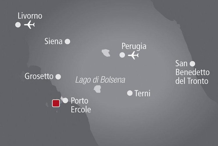 Zájezd Il Pellicano ***** - Toskánsko / Porto Ercole - Mapa