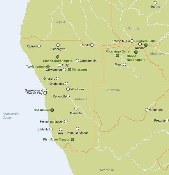 Zájezd Haus Sonneneck *** - Namibie / Windhoek - Mapa