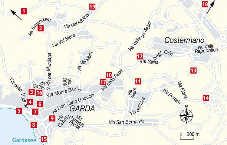 Zájezd Villa Madrina **** - Lago di Garda a Lugáno / Garda - Mapa